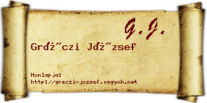 Gréczi József névjegykártya